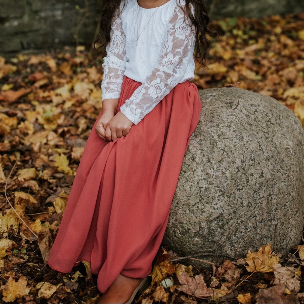 4T MAXI SKIRT/ROSE and 4T LACE LEOTARD/WHITE